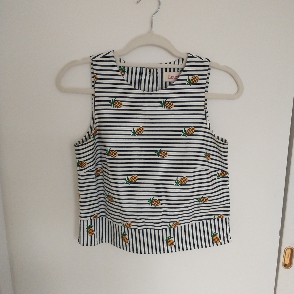 Louche Tabago Pineapple Print Crop Top